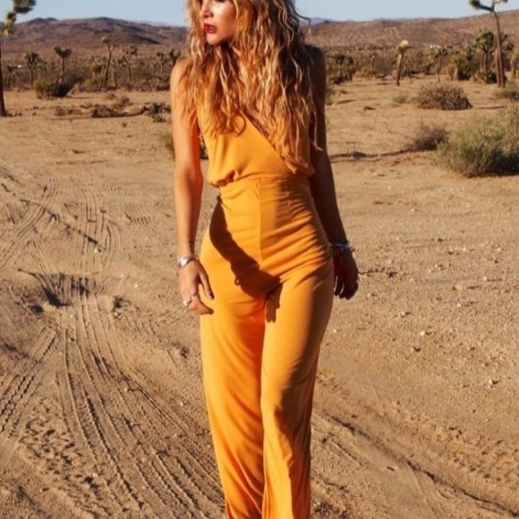 Active USA Pants - Active USA Elegant Mustard Yellow Jumpsuit Womens Medium